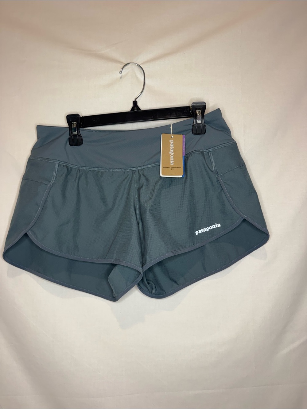 Patagonia Women’s Strider Shorts 3.5” Size S Plume Grey Running lined shorts NWT